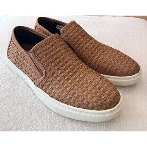 Steve Madden NEW Size 10.5 Adoro 1 Tan Leather Slip On Comfort Loafers Weave Men